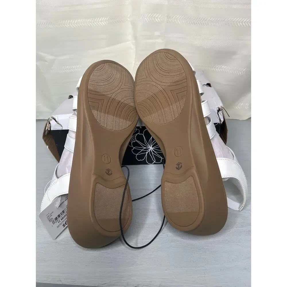 East 5th Memory Foam Slip On Sandals White Womens Size 11M